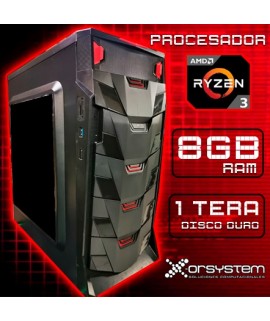 CPU GAMER WIZARD AMD RYZEN 3 - Memoria RAM 8GB - Disco duro 1TB - Gabinete Gamer 