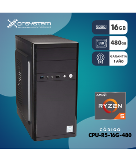 CPU AMD RYZEN 5 - RAM 16GB - SSD 480GB - GABINETE ATX