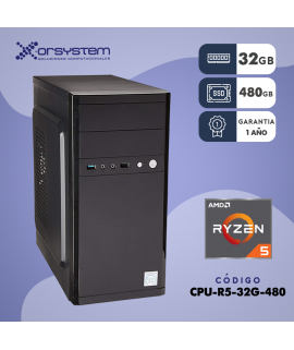 CPU AMD RYZEN 5 - RAM 32GB - SSD 480GB - GABINETE ATX