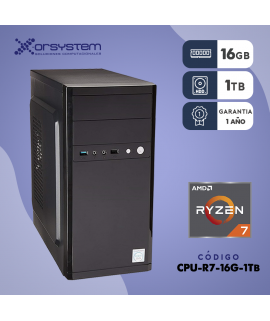 CPU AMD RYZEN 7 RAM 16GB - HDD 1TB - Gabinete ATX