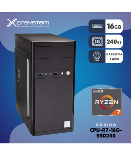 CPU AMD RYZEN 7 RAM 16GB - 240GB SSD - GABINETE ATX