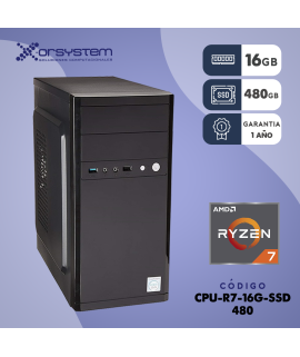 CPU AMD RYZEN 7 RAM 16GB - 480GB SSD - GABINETE ATX