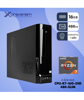 CPU AMD RYZEN 7 RAM 16GB - 480GB SSD - GABINETE SLIM