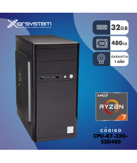 CPU AMD RYZEN 7 RAM 32GB - 480GB SSD - GABINETE ATX