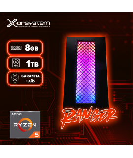 CPU GAMER RANGER | AMD Ryzen 5 - 8GB RAM - 1T HDD - Gabinete Gamer