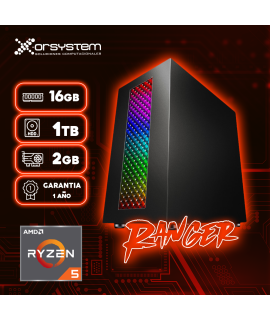 CPU GAMER RANGER | AMD Ryzen 5 - RAM 16GB - 1T Disco Duro - T.V. 730 de 2G- Gabinete Gamer