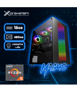CPU GAMER MAGUS | AMD Ryzen 5 - RAM 16GB 480GB SSD - Gabinete Gamer