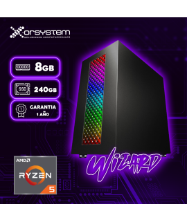 CPU GAMER WIZARD | AMD Ryzen 5 - Memoria RAM 8GB - 240GB SSD - Gabinete Gamer 
