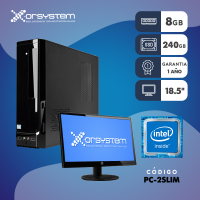 PC Intel Dual Core a 3.5GHZ - RAM 8GB - 240GB SSD - GABINETE SLIM - MONITOR 18.5" - TECLADO Y MOUSE ALAMBRICO 