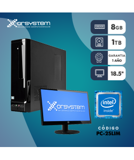 PC COMPLETA CON INTEL DUAL - RAM 8GB - HD 1TB - GABINETE ATX - MONITOR 18.5" - TECLADO Y MOUSE ALAMBRICO
