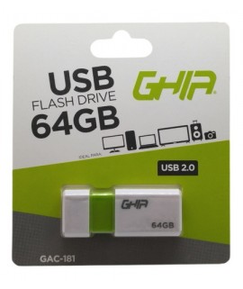 MEMORIA GHIA 64GB USB PLASTICA USB 2.0 COMPATIBLE CON ANDROID/WINDOWS/MAC