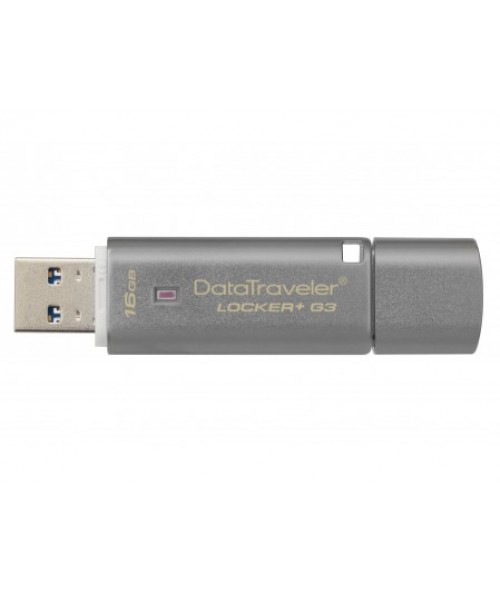 MEMORIA KINGSTON 16GB USB 3.0 DATATRAVELER LOCKER G3 /HARDWARE DE ENCRIPTACION /USB TO CLOUD/ GRIS