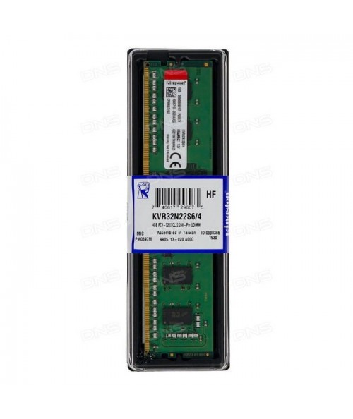 MEMORIA KINGSTON UDIMM DDR4 4GB 3200MHZ VALUERAM CL22 288PIN 1.2V P/PC
