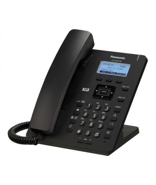 TELEFONO SIP VOIP PANASONIC KX-HDV130X 2 LINEAS - PANTALLA 23 AUDIO HD - ALTAVOZ FULLDUPLEX 2 PUERTOS LAN - POE NEGRO NO INCLUYE ELIMINADOR DE CORRIENTE