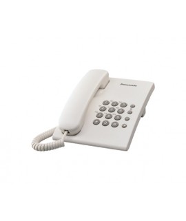 TELEFONO PANASONIC KX-TS500 ALAMBRICO BASICO UNILINEA SIN MEMORIAS (BLANCO)
