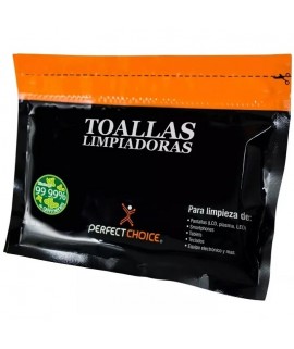 TOALLAS LIMPIADORAS PERFECT CHOICE ANTIESTETICAS PARA PANTALLAS CON 20 PIEZAS
