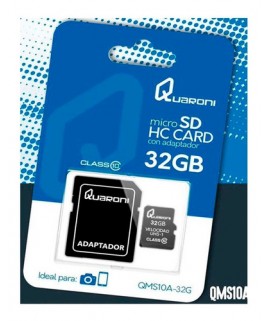 MEMORIA QUARONI MICRO SD/HC 32GB CLASE 10 C/ADAPTADOR