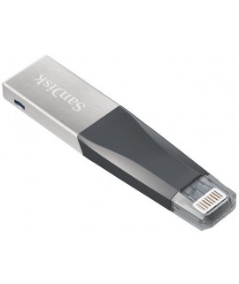 MEMORIA SANDISK 64GB IXPAND MINI PARA IPHONE/IPAD LIGHTNING/USB 3.0 METALICA C/GRIS