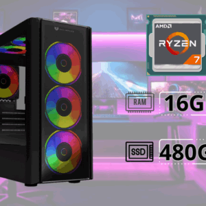 Computadora Gamer AMD Ryzen 7 5700G, 16GB RAM, SSD 480G, Gabinete Gamer