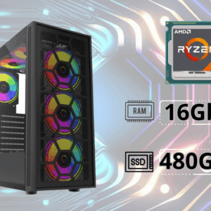 Computadora Gamer Intel Core i5 12400, 16GB RAM, SSD 480G, Gabinete Gamer