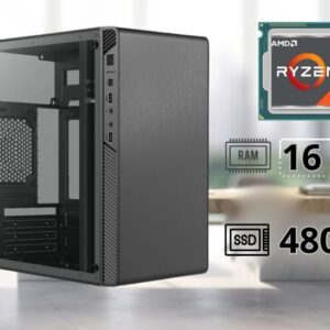 Computadora AMD Ryzen 3 3200G, 16GB RAM, SSD 480G, Gabinete ATX