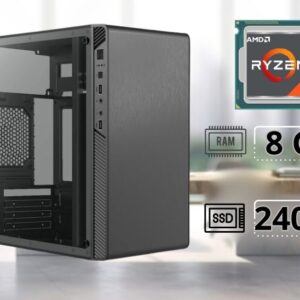Computadora AMD Ryzen 3 3200G, 8GB RAM, SSD 240G, Gabinete ATX