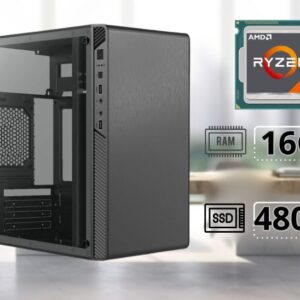 Computadora AMD Ryzen 7 7700G, 16GB RAM, SSD 480G, Gabinete ATX